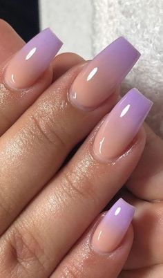 Ombre Nail Art, Purple Ombre Nails, Ombre Nail Art Designs, Art Designs Ideas, Ombre Nail, Ombre Acrylic Nails, Ombre Nail Designs, Nail Art Ombre