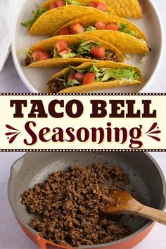 the taco bell seasoning recipe is ready to be eaten and served in a skillet