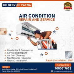 an advertisement for air condition repair and service