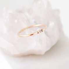 The Wave Initial Ring Our slim 1.3 mm band is hand formed, soldered, hammered and stamped with your tiny initial or monogram (up to 3 characters). Wear one, or stack them for all your loves. ♥ This listing is for one ring; add multiple quantities to your cart for more. {DETAILS}: * 1.3 mm band (2 mm where initial sits) * 1.5 mm initial * your choice of sterling silver, 14k gold fill, rose gold fill or solid 14k gold! ►Lots more stacking rings for...stacking! http://etsy.me/1U0RlXp ►Silver heart Simple Sterling Silver Midi Rings In Rose Gold, Minimalist Stackable Wedding Rings With Initials, Minimalist Sterling Silver Initial Ring In Rose Gold, Minimalist Sterling Silver Stackable Rings With Initials, Minimalist 14k Gold Custom Name Ring, Simple Personalized 14k Gold Midi Rings, Minimalist Stackable Rose Gold Initial Ring, Minimalist 14k Gold Hand Stamped Ring, Minimalist Initial Ring With Custom Name