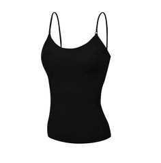 PRICES MAY VARY. Comfortable camisole built in shelf fabric bra tank tops are composed of 95 percent Cotton 5 percent Spandex and adjustable shoulder spaghetti straps and attractive round scoop neckline Comfort with short torso and adjustable spagetti straps for perfect fit These tank tops are lightweight and offer you incredible ease of movement making these ideal for exercise workout gym yoga biking and running Many different and exciting color options available to best suit your taste and sty Women Camisole, Spagetti Strap, Cami Bra, Cotton Camisole, Bra Tank, Womens Camisoles, Short Torso, Tank Top Straps, Black Camisole