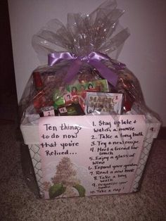 a gift basket filled with candy and candies for someone's special day or birthday