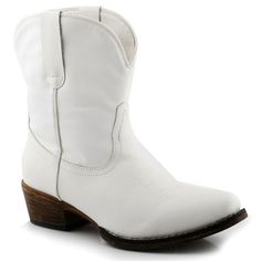 For a western chic look, try on the Emma boot! Made with faux leather and has a padded sock for comfort. Size: 9.  Color: White.  Gender: female.  Age Group: adult. White Country Boots For Fall, Casual Moto Boots For Ranch In Winter, Western Boots In Faux Leather Medium Width, Winter Ranch Moto Ankle Boots, Western Style Faux Leather Mid-calf Boots For Spring, Casual Mid-calf Boots With Round Toe For Western-themed Events, Casual Mid-calf Boots With Round Toe For Western Events, Casual Moto Ankle Boots For Western-themed Events, Western Style Faux Leather Mid-calf Boots