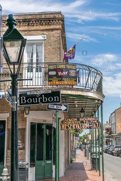 an old brick building on bourbon street in new orleans, usa