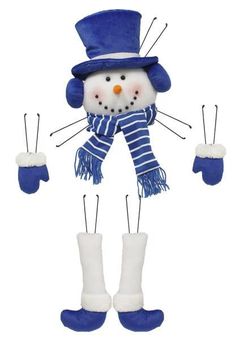 Plush Snowman Wreath Decor Kit: Blue - XC610445 - The Wreath Shop Snowman Decor, Wreath Making Supplies, Diy Snowman, Snowman Wreath, Trendy Tree, Wreath Supplies, Snowman Decorations, Tree Topper, Winter Wreath