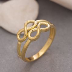 ★Double Infinity Ring, 14K Solid Gold Infinity Ring, 925 Sterling Silver Infinity Ring, Love Ring, Mother's Day Gift, Valentine's Day Gift★ ★ IMPORTANT SHIPPING & PRODUCTION DETAILS!! ★ RINGS: All rings are made to order at the selected size requested during checkout. I do not use a formula to determine ring sizing for wide bands (Unless noted within the listing) so if you select a size 6 and purchase 8-10 rings each ring will rest at the US ring size 6. All rings made at US ring sizes though yo Hypoallergenic Infinity Ring For Anniversary, Gold Sterling Silver Infinity Rings, Adjustable Gold Ring For Anniversary, Gold Infinity Ring As Gift, Gold Rings For Mother's Day Anniversary Gift, Yellow Gold Rings For Anniversary Gift, Gold Infinity Stackable Rings As Gift, Gold Infinity Ring, Silver Infinity Ring