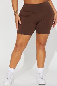 Available In A Variety Of Colors Biker Short High Waisted Stretch Fabric 3.5" Inseam 95% Cotton 5% Spandex Imported California Proposition 65 WARNING: Cancer and Reproductive Harm - www.P65Warnings.ca.gov. | Hailey Biker Shorts in Chocolate Brown size Medium by Fashion Nova Biker Shorts Workout, Chocolate Fashion, Shorts Workout, Biker Short, Womens Workout Outfits, Clothes Women, Biker Shorts, High Waisted Shorts, Workout Shorts