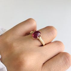 RING DETAILS: ✪Design: Gold ring ✪Gemstone: Ruby ✪Gemstone color: Red ✪Gemstone shape: Oval ✪Gemstone transparency: Transparent ✪Gemstone size: 7x9 mm ✪Gemstone weight: 3.75 ct. ✪Setting type: Prong setting ✪Metal type: 14k gold ✪Gold weight: 1.70 gm ✪Metal finish: Smooth shiny Choose your ring size from drop down menu and if you need any other preferred ring size please contact us. QUALITY OF MATERIALS: Metal: Most of our jewelry at JewelryMansion is made with precious metals like gold and silv 14k Gold Ruby Birthstone Ring For Proposal, Polished 14k Gold Ruby Ring Gift, 14k Gold Polished Ruby Ring Gift, 14k Gold Ruby Birthstone Ring, Fine Jewelry, Multi-stone 14k Gold Ruby Ring For Gift, Engagement Ring Solitaire, July Birthstone Ring, Gold Solitaire Engagement Ring, October Birthstone Rings