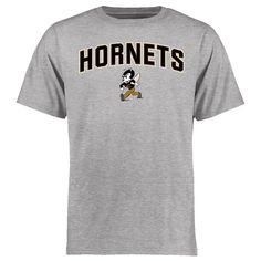 a gray t - shirt with the word hornets on it and a cartoon character