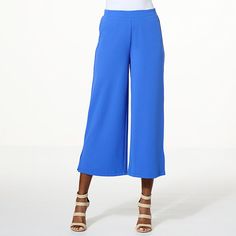 IMAN Global Chic Crepe Knit Wide Leg Crop Pant  Boasting a flattering silhouette and comfortable crepe stretch knit, this crop pant from Iman makes the ideal staple piece for seasons to come.