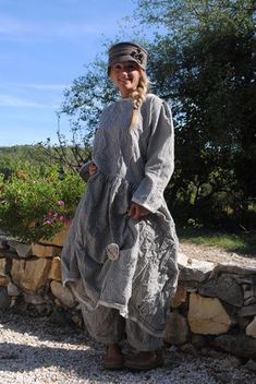 manteau_gris___yvonne_septembre_013 Bohemian Clothes, Dream Wardrobe, Beautiful Things, Wearable Art, Linen Blend