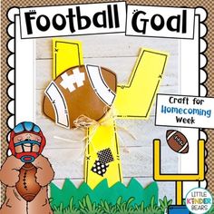 a football goal craft for homeschooling week with a bear holding a ball