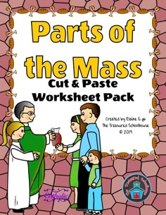 the worksheet pack for parts of the mass with instructions and pictures to help students learn