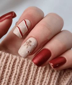 16 Simple Christmas Nails 2024-2025 for Short, Long, Almond, Oval and Square Nail Shapes with Red, Green and White Accents Classy Christmas Nails Acrylic Short, Nail Designs For Short Nails Christmas, Simple Christmas Nails For Short Nails, Short Nails Inspiration Christmas, Christmas Day Nails, Xmas Nails Aesthetic, Christmas Nails Inspiration Short, Easy Christmas Nails Simple Short Nails, Aesthetic Christmas Nails Short