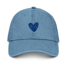 Complement your everyday wardrobe with this pigment-dyed denim hat! Made out of 100% cotton, the 6-panel cap offers a light feel, while the adjustable strap ensures a solid and comfortable fit.  * 100% cotton * 6-panel unstructured cap with a low profile * Soft crown *  6 sewn eyelets  * 4 rows of visible stitching on the visor * Adjustable strap * Head circumference: 21.65″-25.19″ (55 cm-64 cm) * Blank product sourced from China This product is made especially for you as soon as you place an or Pre-washed Cotton 5-panel Hat, Trendy Washed Hats With Curved Bill, Trendy Washed Curved Bill Hats, Trendy Soft-washed Baseball Cap With Curved Brim, Everyday Soft-washed Baseball Cap With Curved Brim, Everyday Washed Hat With Curved Brim, Trendy Soft-washed Hat With Curved Bill, Trendy Washed Baseball Cap With Curved Bill, Distressed Cotton Hat In Medium Wash