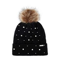 Keep your head warm and cozy while adding a stylish touch to your cold-weather ensemble with this Jessica Simpson women's beanie. Made from soft knit fabric, it features a playful faux fur pom-pom at the top and is adorned with pearl accents. Base Material: 100% AcrylicLining: UnlinedCare: Spot CleanBrim Width: 1 1/2 InchCountry of Origin: Imported Trendy Winter Bonnet For Cold Weather, Trendy Warm Hats For Cold Weather, Trendy Winter Hats For Cold Weather, Hats Beanie, Beanie Black, Women's Beanie, Faux Fur Pom Pom, Pom Beanie, Fur Pom Pom