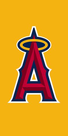 the los angeles angels logo on a yellow background