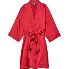 Victoria Secret Red Satin Robe New With Tags, One Size, Elegant Red V-neck Sleepwear, Red Silk Robe, Black Bedroom Design, Lace Bridal Robe, Short Satin, Silky Robe, Pink Kimono, Blue Kimono, Vs Fashion Shows