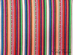 multicolored striped fabric with stitching on the bottom and side, in different colors