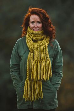 Entwine Scarf – Jane Richmond Ribbed Scarf, Yellow Scarf, Super Bulky Yarn, Crochet Clothing, Cascade Yarn, Scarf Knitting Patterns, Pdf Knitting Pattern, Super Bulky, Walk In The Woods