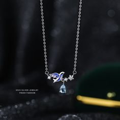 Color: White Gold Color Necklace Style: Fashion OL Elegant Silver Necklace With Bird Shape, Stone Pendant Light, Womens Diamond Necklace, Space Necklace, Handmade Charm Bracelets, Solid Gold Charms, Acid Base, Gold Moon Necklace, Sterling Silver Heart Pendant