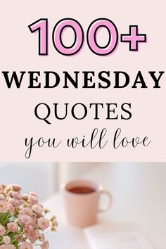 a vase with pink flowers and a cup of coffee sitting on top of a table