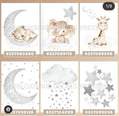 baby nursery wall decals with stars and giraffes