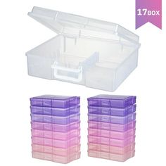 plastic storage boxes with dividers and lids for crafting, sewing or other crafts