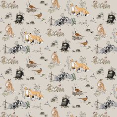 an animal themed wallpaper with many different animals