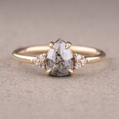 salt and pepper diamond Teardrop Rose Cut Diamond Proposal Ring, Gold Band Diamond Ring, Grey Diamond Engagement Ring, Nontraditional Engagement Rings, Paper Diamond, Pear Diamond Engagement Ring, Future Engagement Rings, 3 Stone Engagement Rings, Unique Diamond Rings