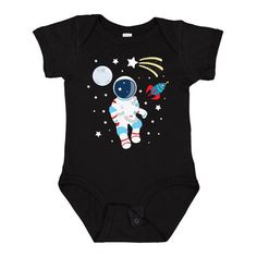 Astronaut The Moon Spaceship and Shooting Star Baby Bodysuit are a great idea for someone who loves to dream about exploring space. Our unisex one piece baby bodysuit make great gift for newborns, babies, infants, baby showers and expectant moms. An ideal gift for any new parent who will want one in every color. Baby Bodysuit. Size: Newborn.  Color: Black.  Gender: male.  Age Group: infant. Galaxy Outfit, Astronaut Birthday, Cute Shark, Star Gift, Shooting Star, Baby Boy Or Girl, Shooting Stars, Baby Boy Gifts, Baby Star