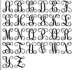 an old fashioned script with swirly letters