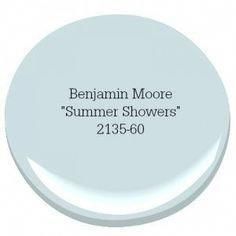 a white paint with the words benjamin moore's summer showers on it