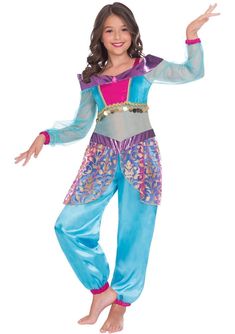 Girls Cheshire Cat Costume, Fairytale Costume, Fairytale Costumes, Birthday Party Ideas Food, Fancy Dress Costumes Kids, Genie Costume, Princess Costume Kids, Arabian Nights Party, Fairy Tale Costumes