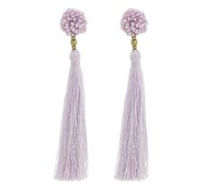 The Rosette Tassel Earring is a woven beaded post with hanging silk tassel. Handcrafted by women artisans in Nepal using high quality glass beads and hand-dyed cotton thread. 2.75” Drop. Tassel Earring, Beaded Tassel Earrings, Colored Gems, Beaded Tassels, Women Artisans, Tassel Earrings, Cotton Thread, Artisan Jewelry, Fair Trade