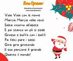 a christmas card with santa claus in spanish and italian writing on the bottom right hand corner