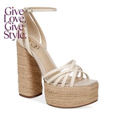 in stock Chic Heels With 4-inch Heel For Vacation, Chic Ankle Strap Synthetic Sandals, Chic Ankle Strap Sandals In Synthetic Material, Chic Ankle Strap Sandals, Chic Spring Platform Sandals, Glamorous Summer Wedge Sandals With 4-inch Heel, Chic Block Heel Wedge Sandals, Luxury Platform Sandals For Summer, Luxury Summer Platform Sandals