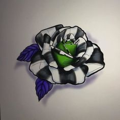 a drawing of a flower on the wall