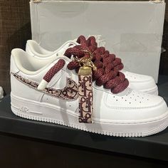 Men’s Size 12 Dior Custom Af1s Painting Shoes, Nike Custom, Pretty Sneakers, Custom Rods, All Nike Shoes, Air Force 1 Custom, Custom Air Force 1, Shoes Design, Cute Nike Shoes