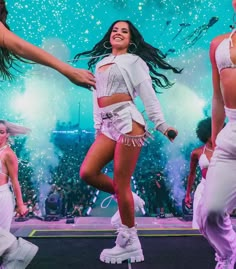 Celebrity Stage Outfits, What To Wear To A Reggaeton Concert, Becky G Tour Outfits, Stage Performance Outfits Concerts, Singer Outfits On Stage, Becky G Performance Outfits, Karol G Concert Outfits, Kehlani Performance Outfits, Becky G Lollapalooza