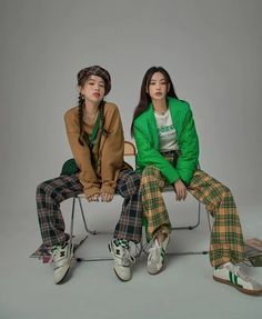 Best Pants, Check Pants, Korean Brands, Free Socks, Oversize Knit, Oversized Knitted Sweaters, Pose References, Crop Sweatshirt