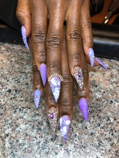 Purple acrylic cat nail design #purplenails #acrylicnails #catnails #birthdaynails #stilettonails Cat Nail Designs, Cat Nail, Purple Acrylic, Cat Nails, Beautiful Nail Designs, Ombre Nails, Cat Design