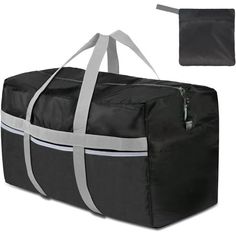 duffle Size: extra large.  Color: Black.  Gender: unisex.  Age Group: adult. Large Duffle Bag, Travel Duffel Bag, Holdall Bag, Camping Bag, Travel Duffle, Duffle Bag Travel, Duffel Bags, Travel Duffel, Duffel Bag Travel