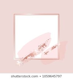 an abstract pink background with a white square in the middle and a gold border around it