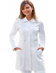 Buy Barco NRG Junior Fit 33 Inch Two Pocket Tab Front Medical Lab Coat for $23.95 White Outerwear With Button Closure For Daywear, White Button-up Outerwear For Daywear, White Button-up Outerwear With Covered Buttons, White Collared Outerwear For Daywear, Professional White Long Sleeve Outerwear, White Professional Long Sleeve Outerwear, White Nurse Dress, Women's Lab Coat, Medical Accessories