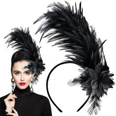 PRICES MAY VARY. 【1920s Fascinator Headbands】: Fashionable and noble feather hair clips are specially designed for women, full of elegance, women's feather headpiece were popular in the 1920s, soft feathers, streamlined overall body, perfectly modifying the face shape, showing elegance. 【Exquisite Gift】: This fashion derby hat can be matched with any party clothing styles, such as maxi dresses, dresses, dresses, etc. the retro style of the tea party headbands for women will make you more charmin 1920s Fascinator, Women Tea Party, 1920s Headpiece, Tee Party, Feather Headpiece, Feather Fascinator, Feather Hair Clips, Party Headband, Tea Party Hats