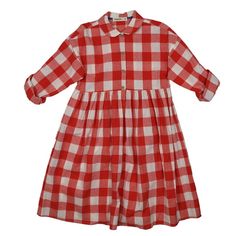 This Watermelon Plaid Shirtdress is a must-have for your little fashionista. Made from 100% cotton, it features a playful plaid pattern and is perfect for any summer occasion. Preppy Long Sleeve Summer Dresses, Summer Plaid Long Sleeve Dress For Daywear, Summer Long Sleeve Plaid Dress For Daywear, Cute Short Sleeve Plaid Summer Dress, Red Cotton Shirt Dress For Summer, Casual Red Plaid Dress For Spring, Cute Short Sleeve Cotton Plaid Dress, Cute Short Sleeve Plaid Cotton Dress, Red Cotton Plaid Dress For Picnic