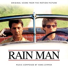 the movie rain man is shown with two men in a car