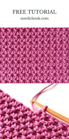 the crochet stitch is being worked on