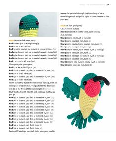 crochet pattern book with instructions to make a bird